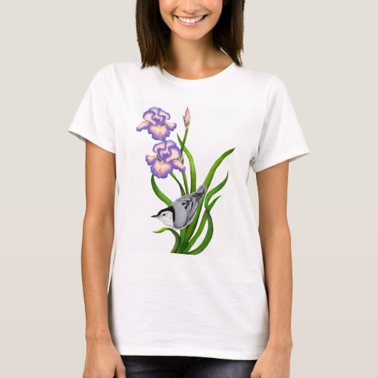 Witte Shirt van Nuthatch Bird (Voorkant)