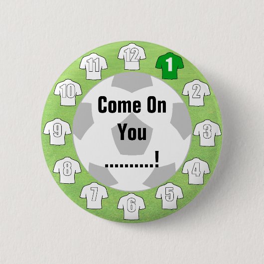 Witte Shirten. Football Fan Button Badge (Voorkant)
