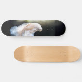 Witte siamese gevechtsvis skateboard (Horizontaal)