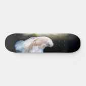 Witte siamese gevechtsvis skateboard (Horizontaal)