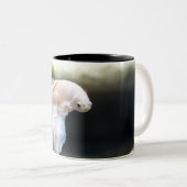 Witte siamese gevechtsvis tweekleurige koffiemok (Voorkant rechts)
