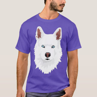 witte Siberische Husky hoekige hond witte sneeuwho T-shirt