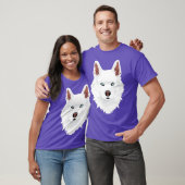 witte Siberische Husky hoekige hond witte sneeuwho T-shirt (Unisex)