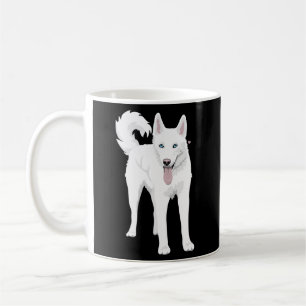 Witte Siberische Husky Hond Koffiemok