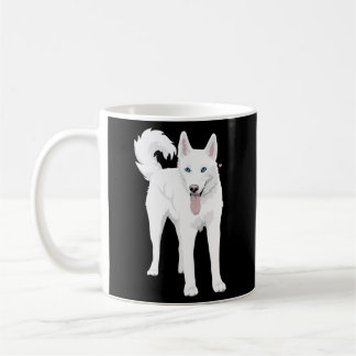 Witte Siberische Husky Hond Koffiemok