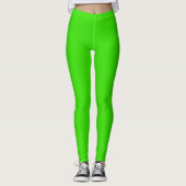 Witte Side Stripe Neon Groene Leggings Kies Kleur (Voorkant)