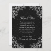 Witte Sierlijke Bruiloft Bloemen Bedankkaart (Voorkant)