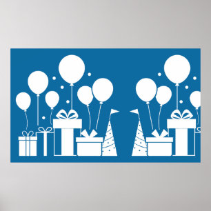 Witte silhouetten poster