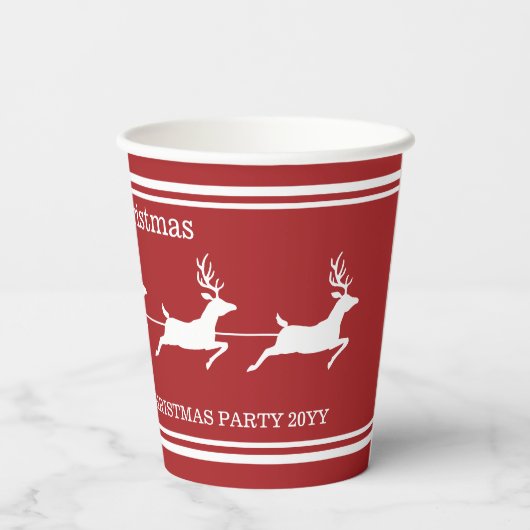 Witte sintersmaaktekst op rood papieren bekers (Achterkant)