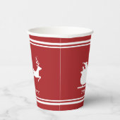 Witte sintersmaaktekst op rood papieren bekers (Rechts)