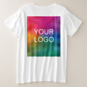 Witte Sjabloon Upload Business Logo Afbeelding Grote Maat T-shirt (Design achterkant)