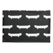 Witte Skateboard Monochromatische Zwarte Skater Ur Kussensloop (Achterkant)