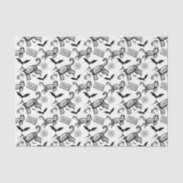 witte skeletdieren tissuepapier