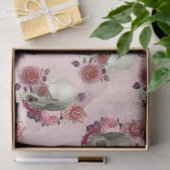 Witte Skulls en roze Floral-ontkoppeling Tissuepapier (Geschenk)