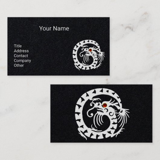 WITTE SLANGENDRAAK, RODE RUBY EDELSTEEN Zwart Papi Visitekaartje (Voorkant / Achterkant)