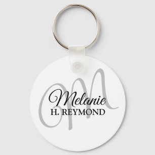 witte sleutelhanger met naam
