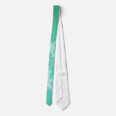 Witte smaragdgroene sneeuwvlokken Minimalistische Stropdas (Achterkant)