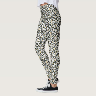 Witte sneeuw luipaard print leggings