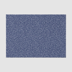 Witte sneeuw op marineblauw Kerstmis Tissuepapier