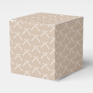 Witte sneeuw ster sneeuwvlokken patroon beige cade bedankdoosjes