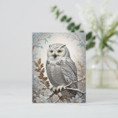 witte sneeuw uil winter briefkaart (Staand voorkant)