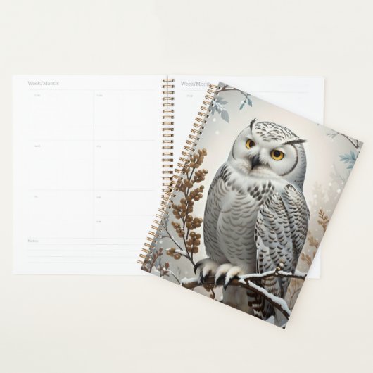  witte sneeuw uil winter planner (Display)