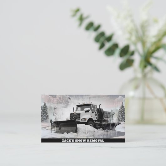 *~* Witte Sneeuw Verwijdering Sneeuwploeg Vrachtwa Visitekaartje (Staand voorkant)