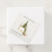 Witte sneeuwbomen Fotokerstgroeten Bedankjes Labels (In situ)