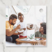 Witte sneeuwbomen Fotokerstgroeten Bedankjes Labels (Achterkant)