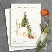 Witte sneeuwbomen Logo kerstgroeten Feestdagenkaart