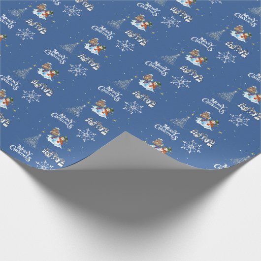 Witte sneeuwKerstmis Cadeaupapier (Hoek)