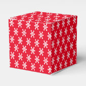 Witte sneeuwster stippen patroon rood geschenk bedankdoosjes (Voorkant Zijde)