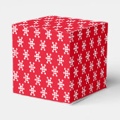 Witte sneeuwster stippen patroon rood geschenk bedankdoosjes (Achterkant)