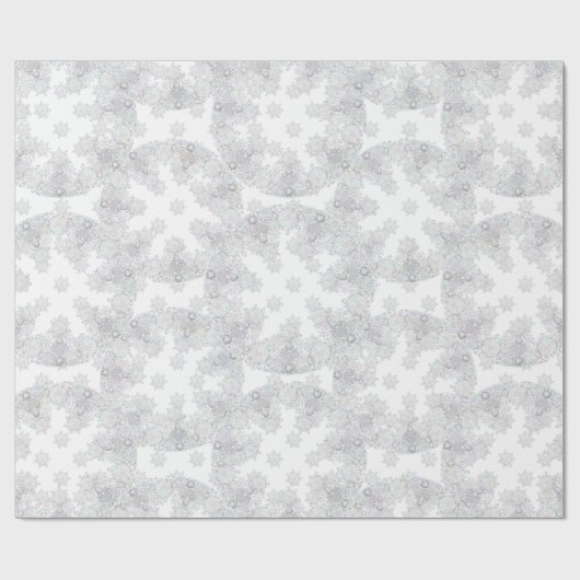 witte sneeuwvlok cadeaupapier (Vlak)