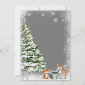Witte Sneeuwvlok Dier Evergreen Trees Baby shower Kaart (Achterkant)