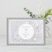 witte sneeuwvlok feestdagenkaart (Staand voorkant)