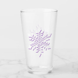 Witte sneeuwvlok-geschaduwd in rood-violet glas