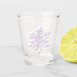 Witte sneeuwvlok-geschaduwd in rood-violet shot glas