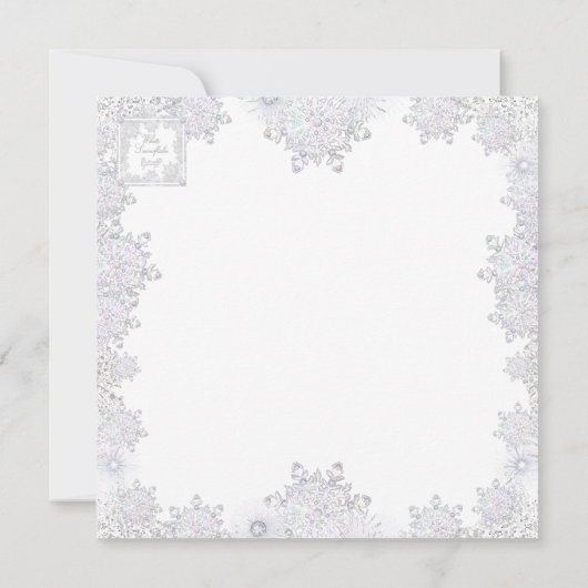 Witte sneeuwvlok kaart (Achterkant)