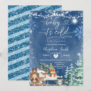Witte sneeuwvlok Koud Baby shower buiten de boom Kaart