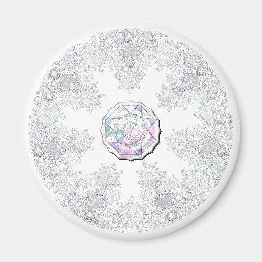 witte sneeuwvlok magneet (Voorkant)