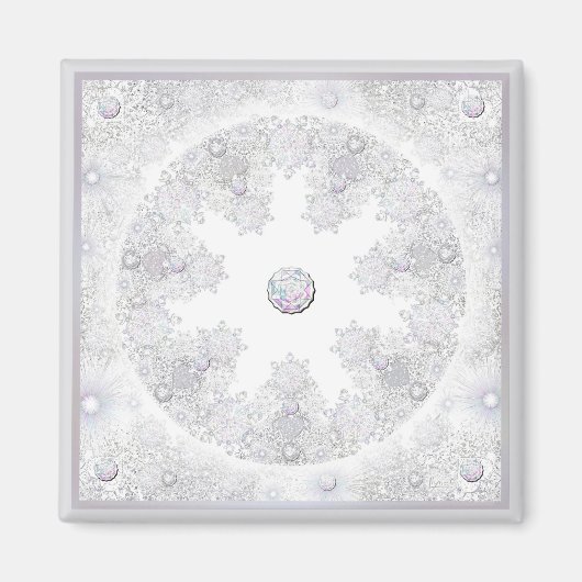 witte sneeuwvlok magneet (Voorkant)