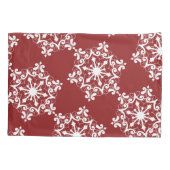 Witte sneeuwvlok op Crimson Red Kussensloop (Achterkant-Links)