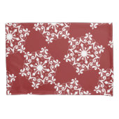 Witte sneeuwvlok op Crimson Red Kussensloop (Voorkant-Links)