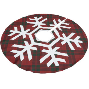 Witte sneeuwvlok op een Kerstmis rood tartanpatroo Kerstboom Rok