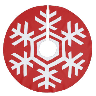Witte sneeuwvlok op rode Kerstmis Kerstboom Rok
