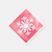 Witte sneeuwvlok op roze Waterverf Achtergrond Servet (Hoek)