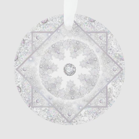 witte sneeuwvlok ornament (voorkant)