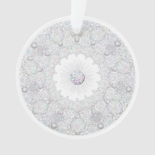 witte sneeuwvlok ornament (voorkant)