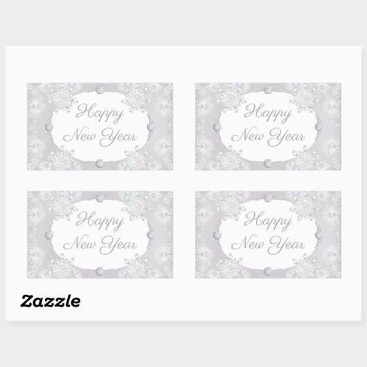 Witte sneeuwvlok rechthoekige sticker (Vel)